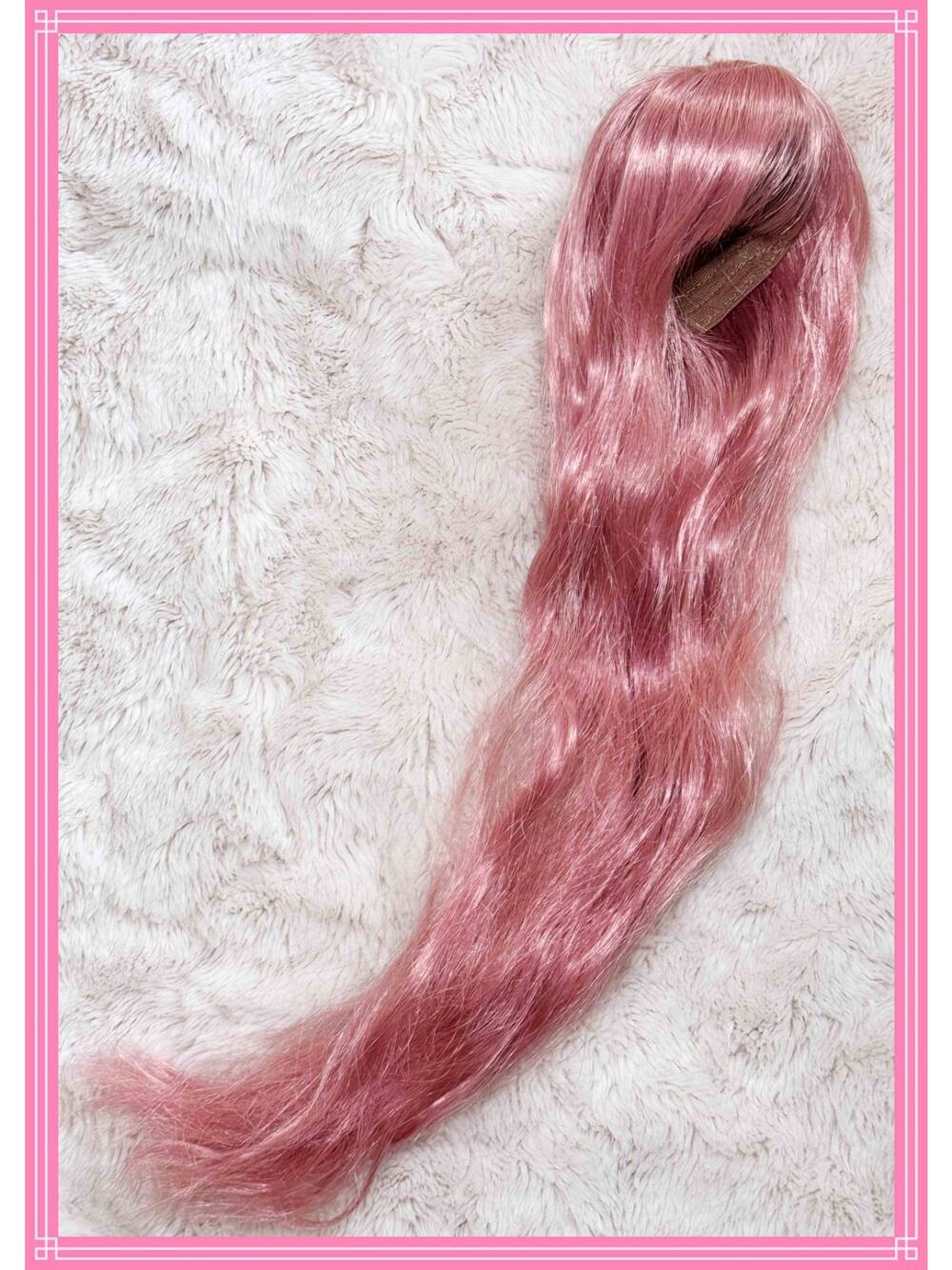 BJD Smart Doll 1/3 Volks Dollfie Dream SD DD W-117D Long Peach Pink B595 Wig 8/9
